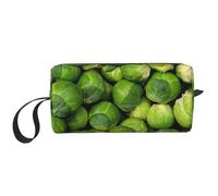 Stampa di cavolini di Bruxelles verdi, Borsa per il trucco Borsa per cosmetici Borsa da toilette da viaggio portatile Borsa per trucco Organizer