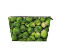 Stampa di cavolini di Bruxelles verdi, Borsa per il trucco Borsa per cosmetici Borsa da toilette da viaggio portatile Borsa da toilette