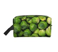 Stampa di cavolini di Bruxelles verdi, Borsa per il trucco Borsa per cosmetici Borsa da viaggio portatile da viaggio Borsa per trucco Organizer
