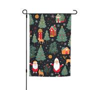Stampa di cervi di Babbo Natale versatile ed elegante bandiera da giardino per tutte le stagioni all'aperto decorazione cortile portici giardini