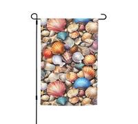 Stampa di conchiglie colorate versatile ed elegante bandiera da giardino per tutte le stagioni Outdoor Yard Decor Portici Giardini