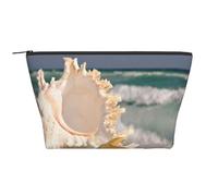 Stampa di conchiglie di stelle marine sulla spiaggia, Borsa da toilette Borsa per trucco Borsa per cosmetici Borsa da toilette da viaggio portatile