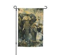 Stampa di elefanti natura bandiera da giardino bandiera all'aperto decorazione cortile per patio portico o prato bandiera