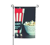 Stampa di film Clapboard e Popcorn Versatile ed elegante Bandiera da giardino per tutte le stagioni Outdoor Yard Decor Portici Giardini