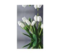 Stampa di fiori bianchi con tulipani per esterni, decorativa, per tutte le stagioni, modello su un solo lato, per cortile, portico e patio