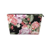 Stampa di fiori di peonia rosa, Borsa da toilette Borsa per trucco Borsa per cosmetici Borsa da toilette da viaggio portatile