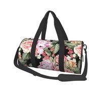 Stampa di fiori di peonia rosa, Borsone da viaggio di grande capacità Borsa rotonda Borsa da viaggio sportiva Borsa da viaggio Borsa da fitness