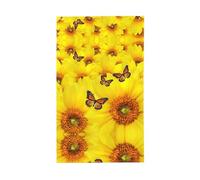 Stampa di fiori gialli con farfalle per esterni, bandiera decorativa per tutte le stagioni, modello su un solo lato, per cortile, portico, patio