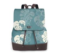 Stampa di foglie carine di lusso,Zaino da donna, impermeabile, leggero, in pelle PU, alla moda, da viaggio