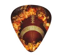 Stampa di football americano fiammeggiante,12 pezzi di plettri per chitarra, 3 plettri di diverso spessore per chitarra acustica, basso, ukulele