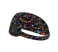 Stampa di formule matematiche colorate,Fascia elastica per capelli multiuso unisex, fascia antisudore sportiva