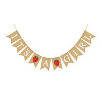 Stampa di fragole e lettere Banner di lino Coda di rondine Bunting Bandiera di