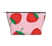 Stampa di fragole rosa Kawaii, Borsa da toilette Borsa per trucco Borsa per cosmetici Borsa da toilette da viaggio portatile