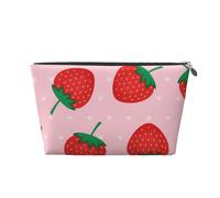 Stampa di fragole rosa Kawaii, Borsa da toilette Borsa per trucco Borsa per cosmetici Borsa da toilette da viaggio portatile
