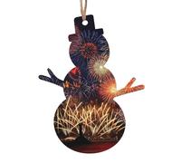 Stampa di fuochi d'artificio Albero di Natale Ornamenti in legno Decorazioni da appendere per le vacanze