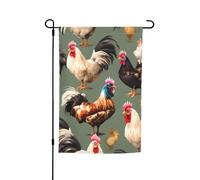 Stampa di galline e galli bandiere da giardino per vacanze 30,5 x 45,7 cm bandiera per tutte le stagioni decorazione esterna cortile per patio