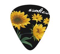 Stampa di girasole,12 pezzi di plettri per chitarra, 3 plettri di diverso spessore per chitarra acustica, basso, ukulele