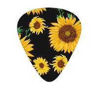 Stampa di girasole,12 pezzi di plettri per chitarra, 3 plettri di diverso spessore per chitarra acustica, basso, ukulele