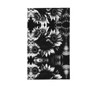Stampa di girasoli bianchi e neri con bandiera decorativa per esterni per tutte le stagioni modello su un solo lato cortile portico patio