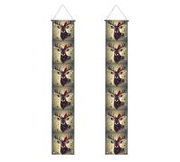 Stampa di immagini di cervo di Natale laurea portico banner riutilizzabile per feste cerimonie porte anteriori