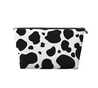 Stampa di mucca da latte in pelle bovina, Borsa da toilette Borsa per trucco Borsa per cosmetici Borsa da toilette da viaggio portatile