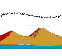 Stampa di Napoli, Il Vesuvio, su tela con telaio e ganci inclusi