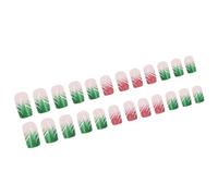 Stampa Di Natale Sulle Chiodi Sparkly Square False 24 Pcs Ornamento Glossy Artificial Stick Su Accessori Per Chiodi Festivi