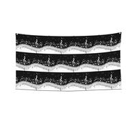 Stampa di note musicali bianche e nere da appendere, per feste, con 4 fori in metallo, migliora le vibrazioni festive ovunque