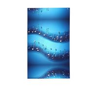 Stampa di note musicali blu cielo con stampa decorativa per esterni per tutte le stagioni modello su un solo lato cortile portico patio