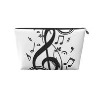 Stampa di note musicali nere, Borsa da toilette Borsa per trucco Borsa per cosmetici Borsa da toilette da viaggio portatile