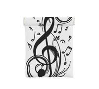 Stampa di note musicali nere, Spremere il portafoglio superiore da donna Borsa portaoggetti Piccola portamonete Portamonete
