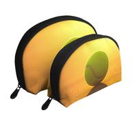 Stampa di pallina da tennis, Borsa per trucco a conchiglia Portamonete da donna Borsa da toilette piccola Borsa per cosmetici 2 pezzi