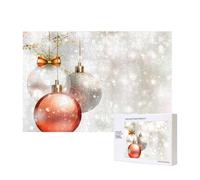 Stampa di palline di Natale,Puzzle in legno da 300 pezzi per famiglie, per adulti e adolescenti, decorazioni per la casa