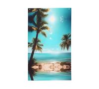 Stampa di palme e mare, bandiera decorativa per esterni, per tutte le stagioni, motivo su un solo lato, per cortile, portico e patio