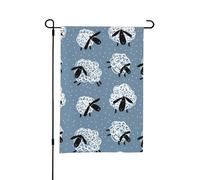 Stampa di pecorelle carine,Bandiera da giardino per esterni e interni, stendardo decorativo bifacciale 30x45 cm