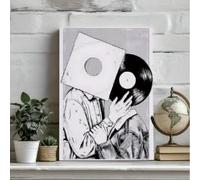 Stampa di persone in vinile in bianco e nero, arte murale su tela in stile moderno, tema d'amore per interni, decorazione per casa e ufficio (70x100 cm/senza cornice)
