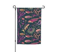 Stampa di pesci subacquei oceanici per qualsiasi occasione da giardino per tutte le stagioni bandiera esterna decorazione per cortili bandiere