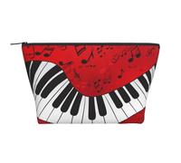 Stampa di pianoforte con note musicali, Borsa da toilette Borsa per trucco Borsa per cosmetici Borsa da toilette da viaggio portatile