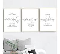 Stampa di preghiere con citazioni moderne, poster di preghiera della serenità, coraggio, saggezza, tipografia, quadro da parete, dipinto su tela, decorazione per la casa (35x50 cm, 3 pezzi)