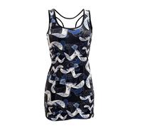 Stampa Di Sfondo Marino Astratto Con Gabbiani Onde Top Lungo Bodycon Rave