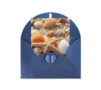 Stampa di stelle marine e conchiglie adorabili biglietti e buste vuote, design unico perfetto per festival, inviti