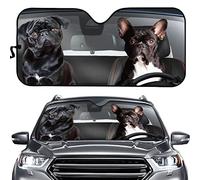 Stampa di Un Simpatico Cane Autista Parasole per Auto Portabile Copri Vetro Car Pieghevole Copri Parabrezza per Car Universale per SUV Camion Estate M