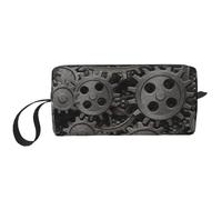 Stampa di vecchi ingranaggi in metallo, Borsa per il trucco Borsa per cosmetici Borsa da toilette da viaggio portatile Borsa per trucco Organizer