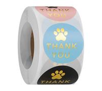 Stampa di zampe rotonde grazie a voi etichette adesivi busta adesivi adesivi zampe di cane etichette di stampa per bagbox biglietti di auguri decorazione grazie.