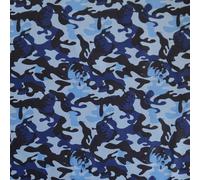 Stampa Digitale Cotone Popeline Elastico Tessuto Stoffa - SHREK CAMOUFLAGE BLUE