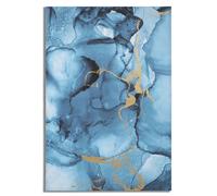 Stampa Dipinta Blu Rey 80x3x120 cm in Legno e Tessuto