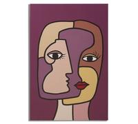 Stampa Dipinta Faces New 1 60x3x90 cm in Legno e Tessuto