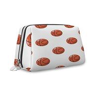 Stampa egiziana, trousse per cosmetici, personaggi dei cartoni animati, storia dell'archeologia, organizer in pelle, borsa da trucco riutilizzabile, marrone multicolore, S, Rosso Bianco_5, Taglia