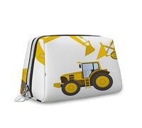 Stampa egiziana, trousse per cosmetici, personaggi dei cartoni animati, storia dell'archeologia, organizer in pelle, borsa da trucco riutilizzabile, marrone multicolore, S, Giallo_2, Taglia unica,