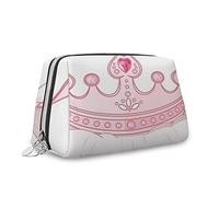Stampa egiziana, trousse per cosmetici, personaggi dei cartoni animati, storia dell'archeologia, organizer in pelle, borsa da trucco riutilizzabile, marrone multicolore, S, Rosa Bianco_6, Taglia